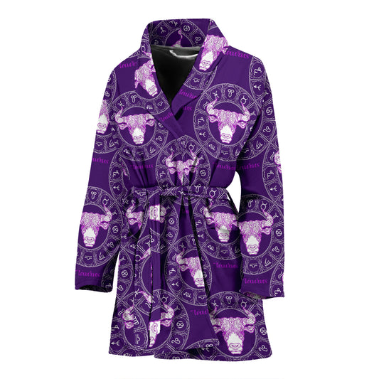 Taurus Print Design LKS303 Women Bathrobe
