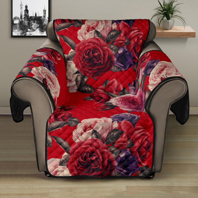 Rose Red Pattern Print Design RO07 Recliner Cover Protector