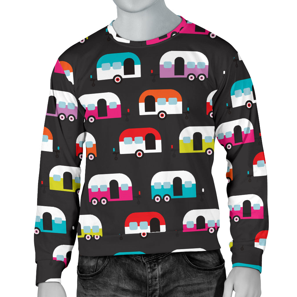 Camper Caravan Pattern Men Long Sleeve Sweatshirt
