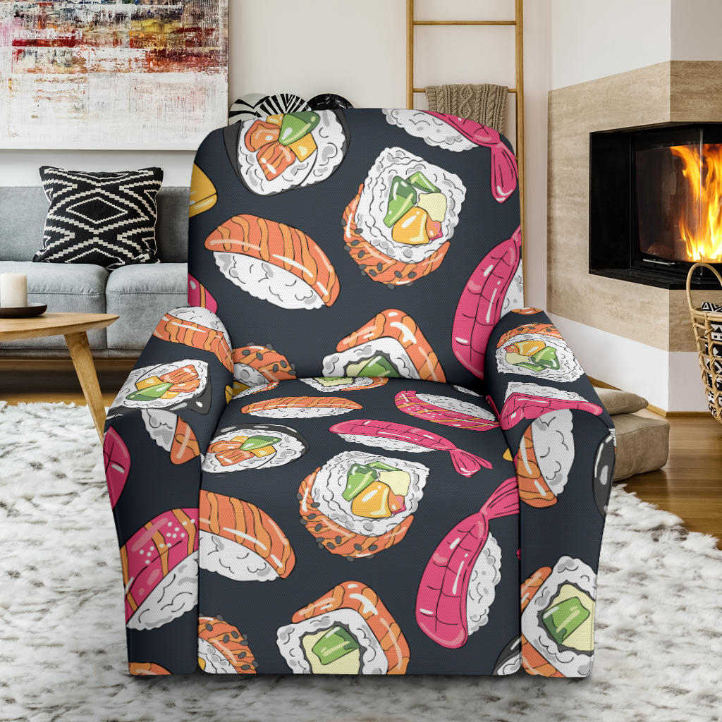 Sushi Print Design LKS306 Recliner Slipcover with Pocket