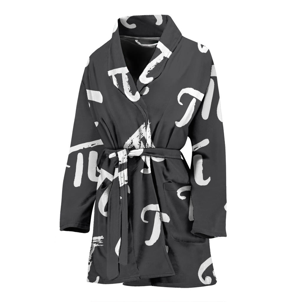 Pi Day Pattern Print Design A02 Women Bathrobe