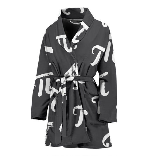 Pi Day Pattern Print Design A02 Women Bathrobe