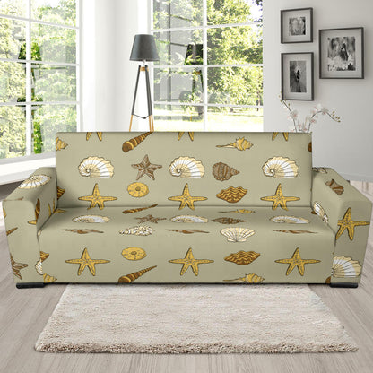 Seashell Beach Print Design LKS303 Sofa Slipcover