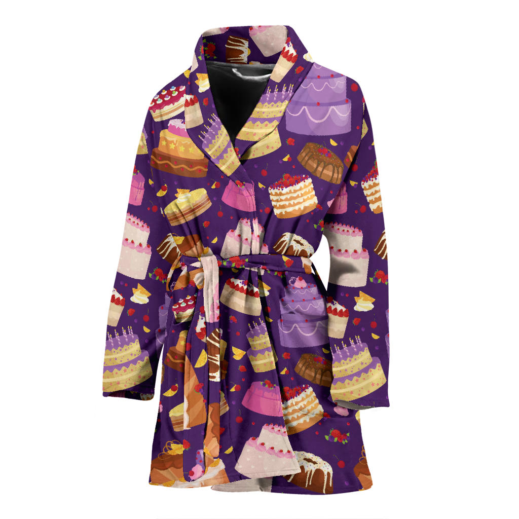 Cake Pattern Print Design 05 Women Bathrobe