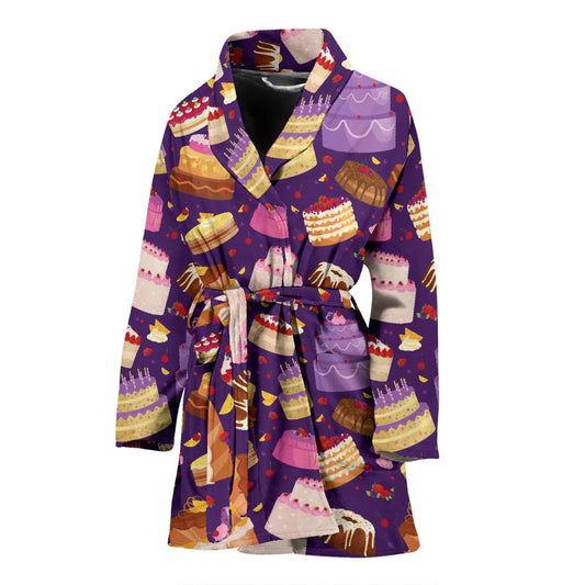Cake Pattern Print Design 05 Women Bathrobe