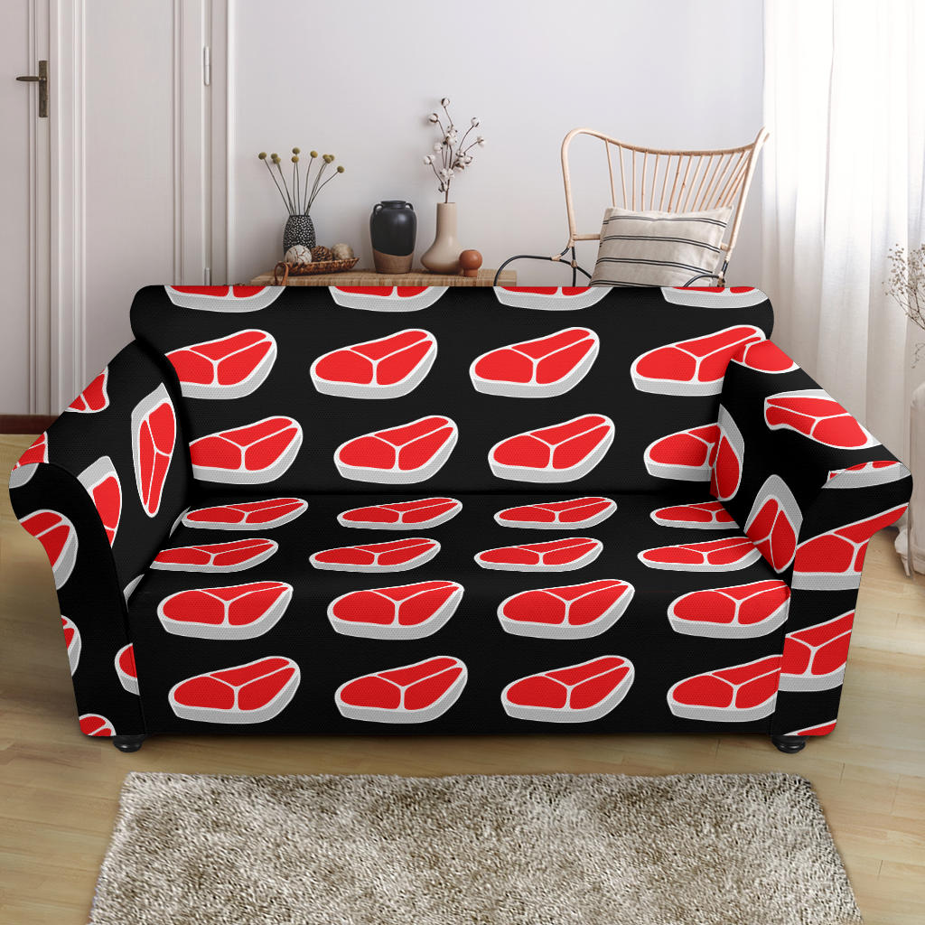 Steak Print Design LKS303 Loveseat Couch Slipcover