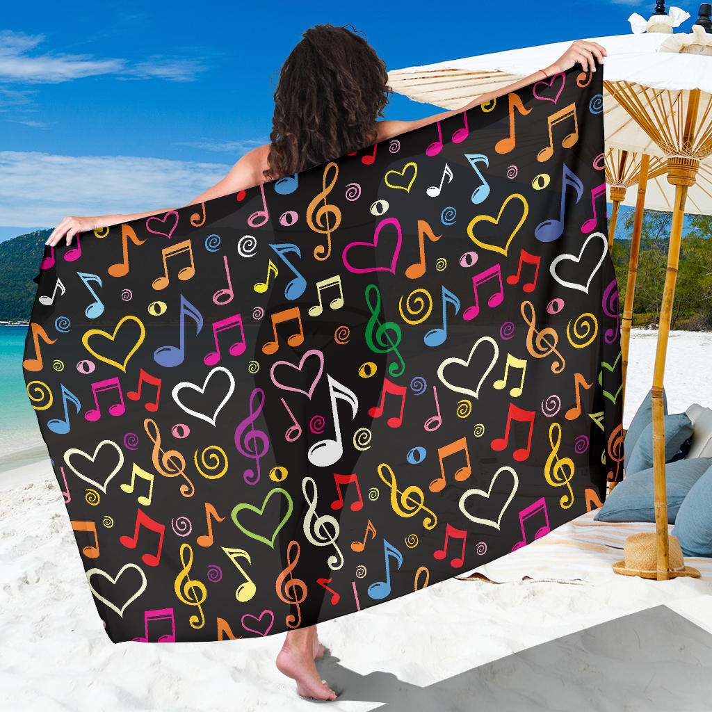 Music note Pattern Print Design A01 Sarong Pareo Wrap