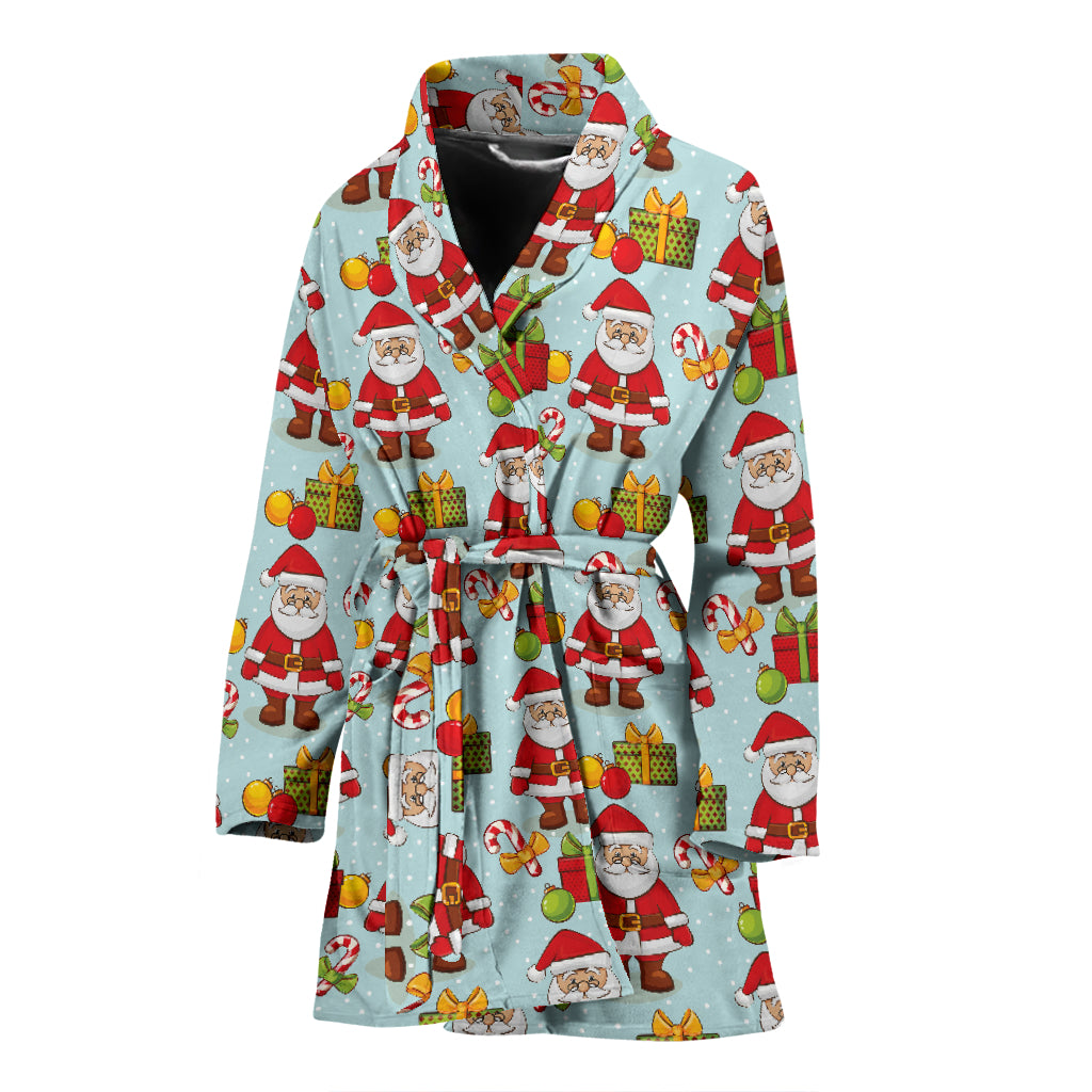 Santa Christmas Themed Print Design LKS303 Women Bathrobe
