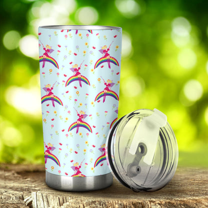 Fairy with Rainbow Print Pattern Tumbler