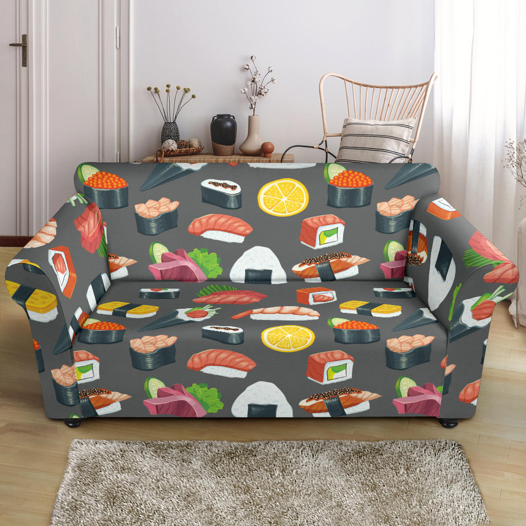 Sushi Print Design LKS302 Loveseat Couch Slipcover