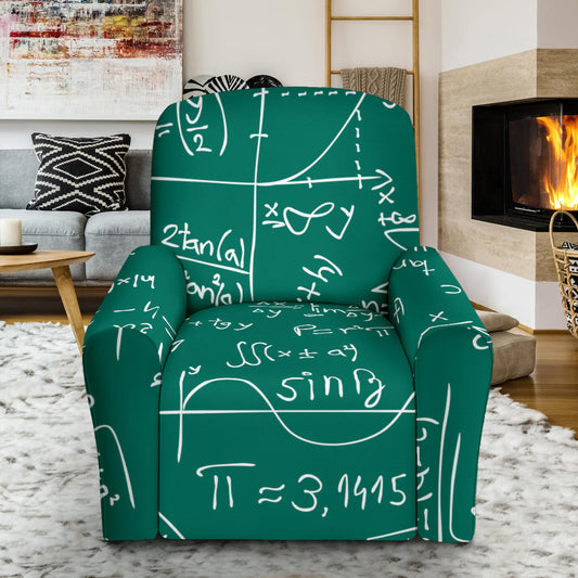 Math Pattern Print Design 01 Recliner Slipcover with Pocket