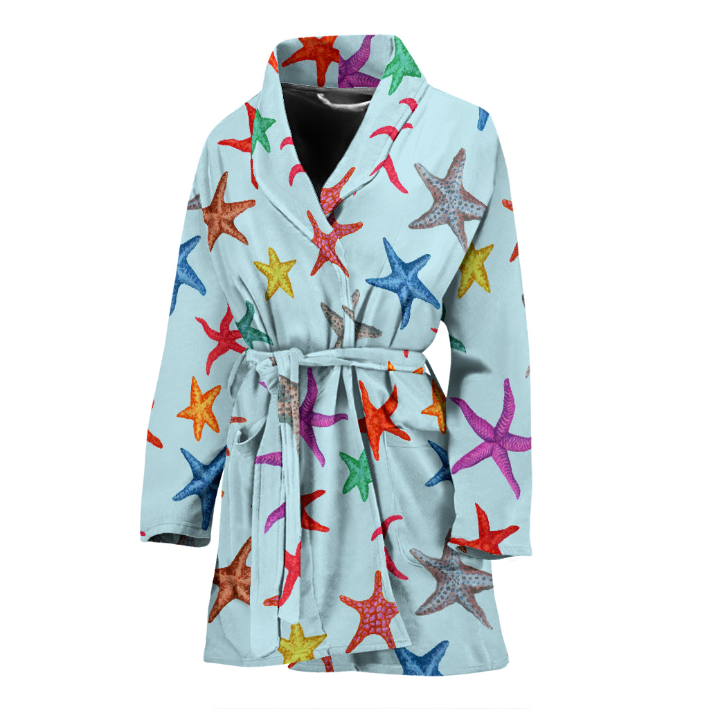 Starfish Print Design LKS402 Women Bathrobe