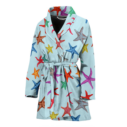 Starfish Print Design LKS402 Women Bathrobe