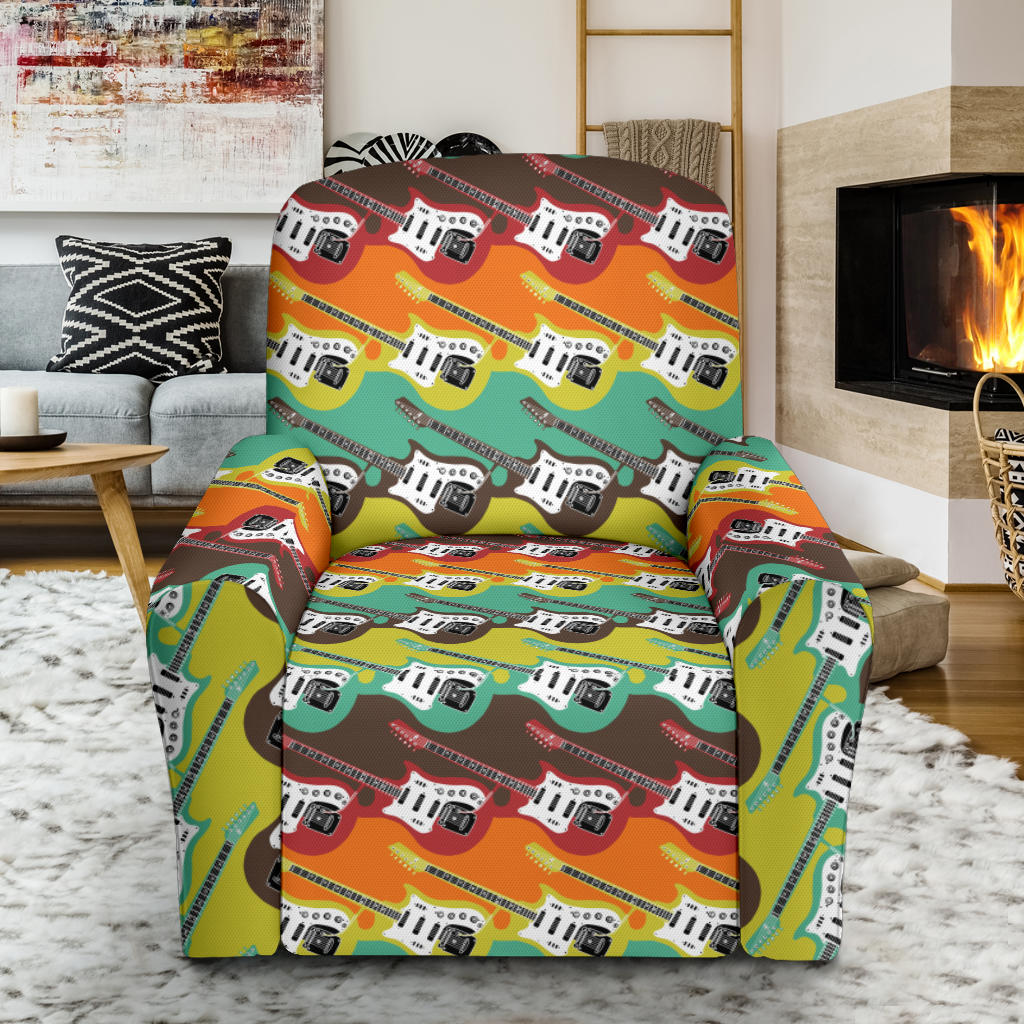 Electric Guitar Print Design LKS401 Recliner Slipcover with Pocket