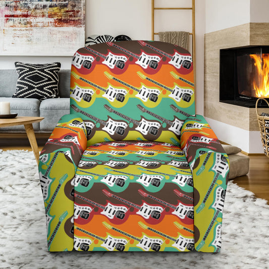 Electric Guitar Print Design LKS401 Recliner Slipcover with Pocket