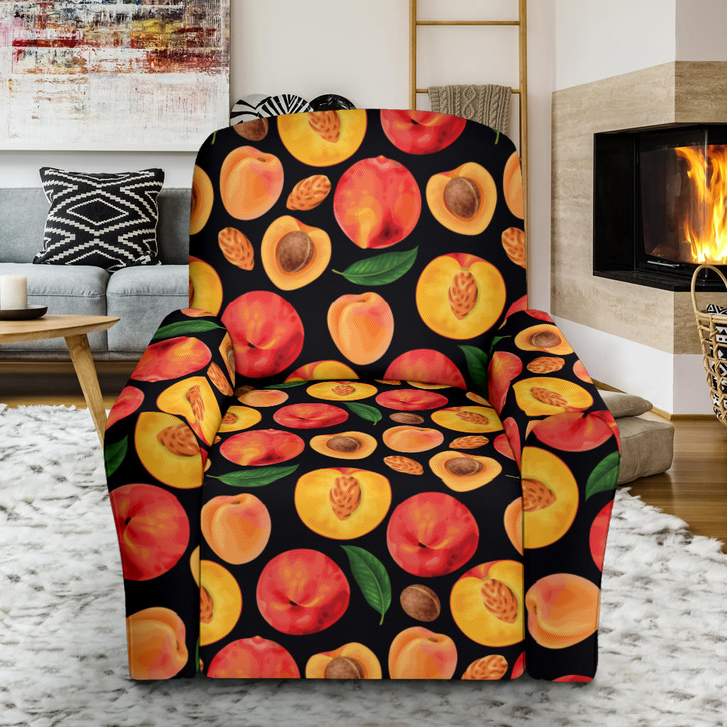 Peach Pattern Print Design A02 Recliner Slipcover with Pocket