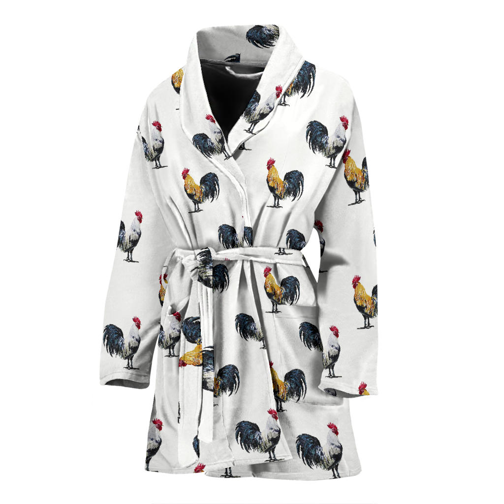 Chicken Pattern Print Design 02 Women Bathrobe