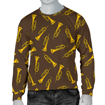 Trumpet Pattern Design Print Men Long Sleeve Sweatshirt