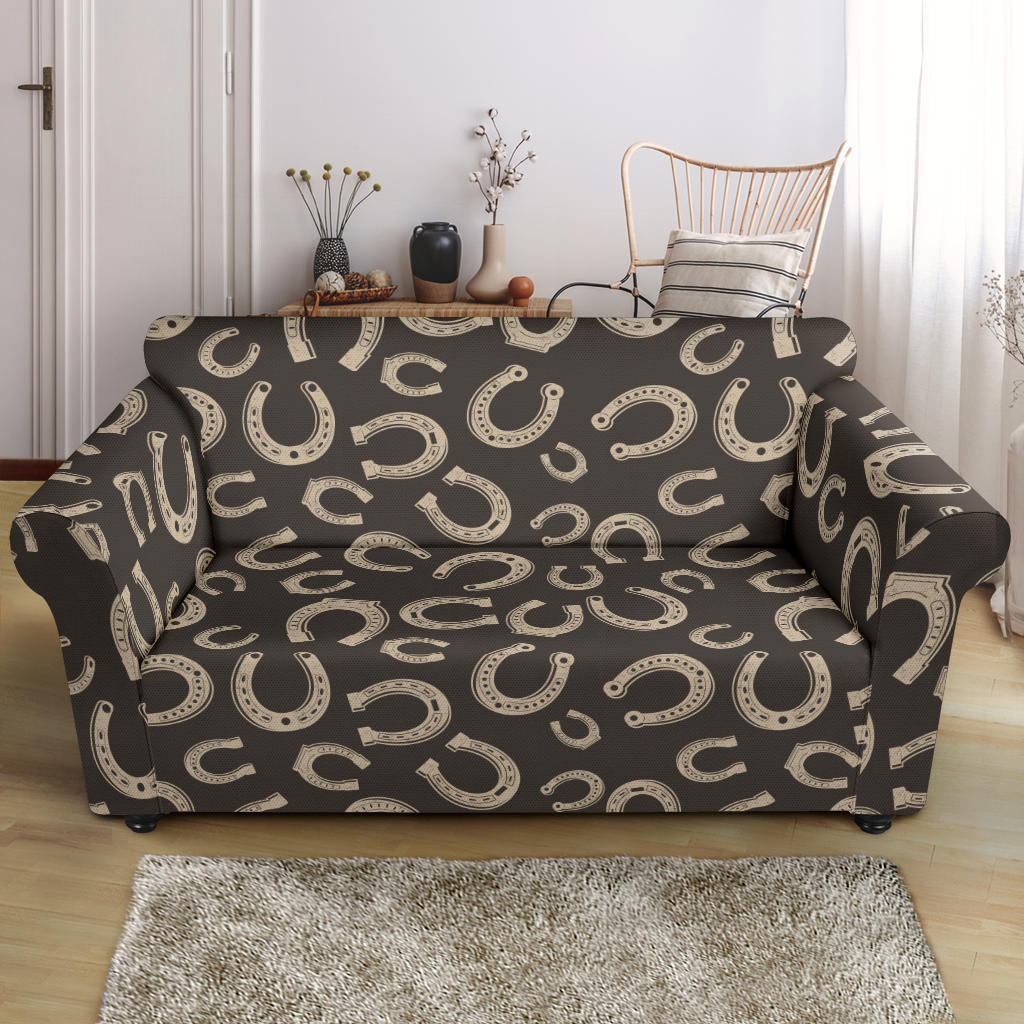 Horseshoe Print Design LKS303 Loveseat Couch Slipcover