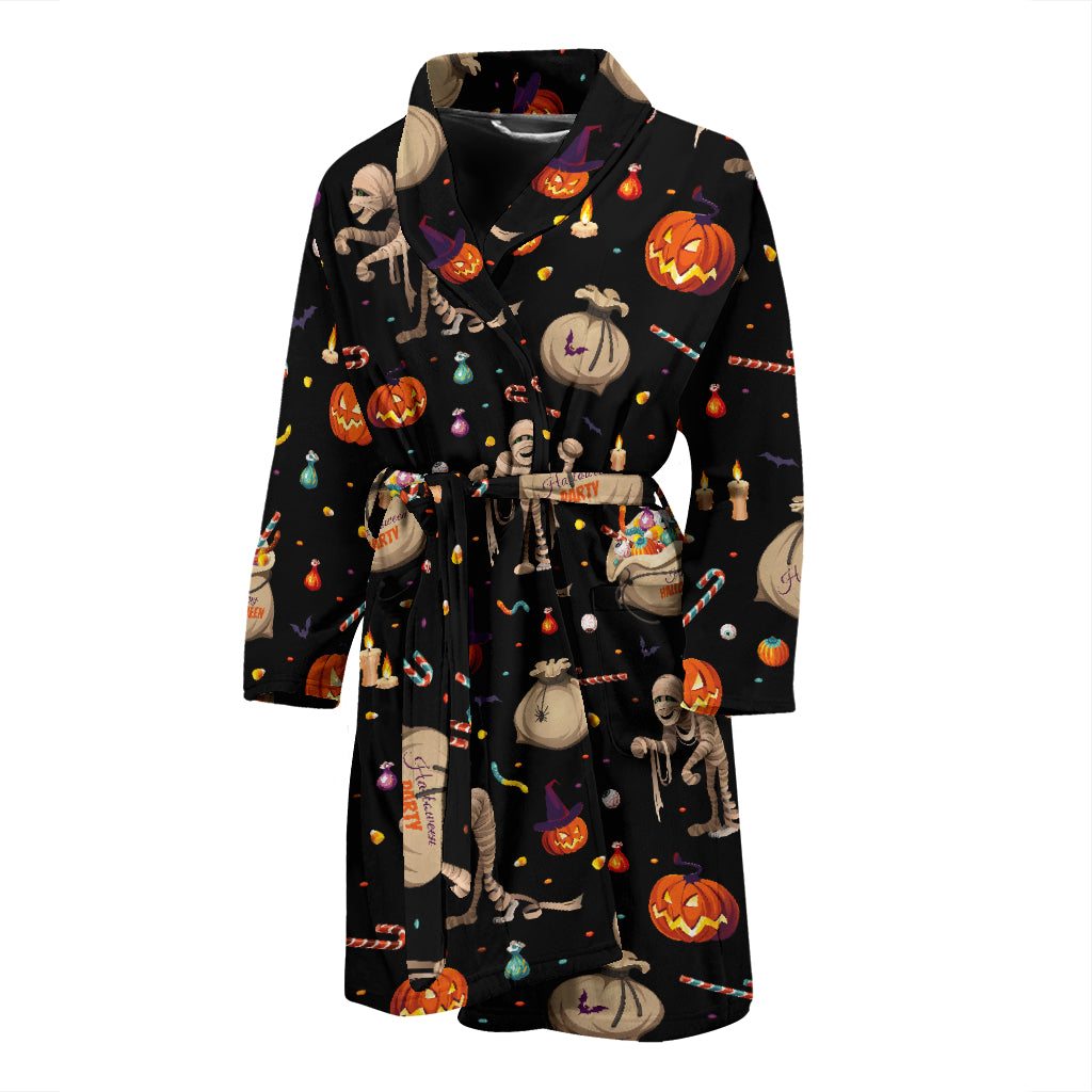 Mummy Halloween Print Design LKS303 Men Bathrobe