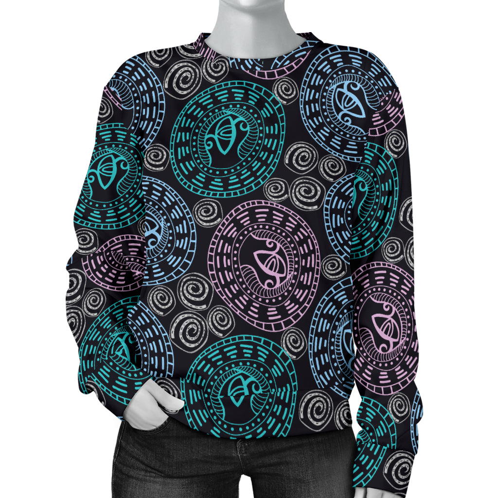 Eye of Horus Ethnic Pattern Women Long Sleeve Sweatshirt