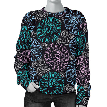 Eye of Horus Ethnic Pattern Women Long Sleeve Sweatshirt