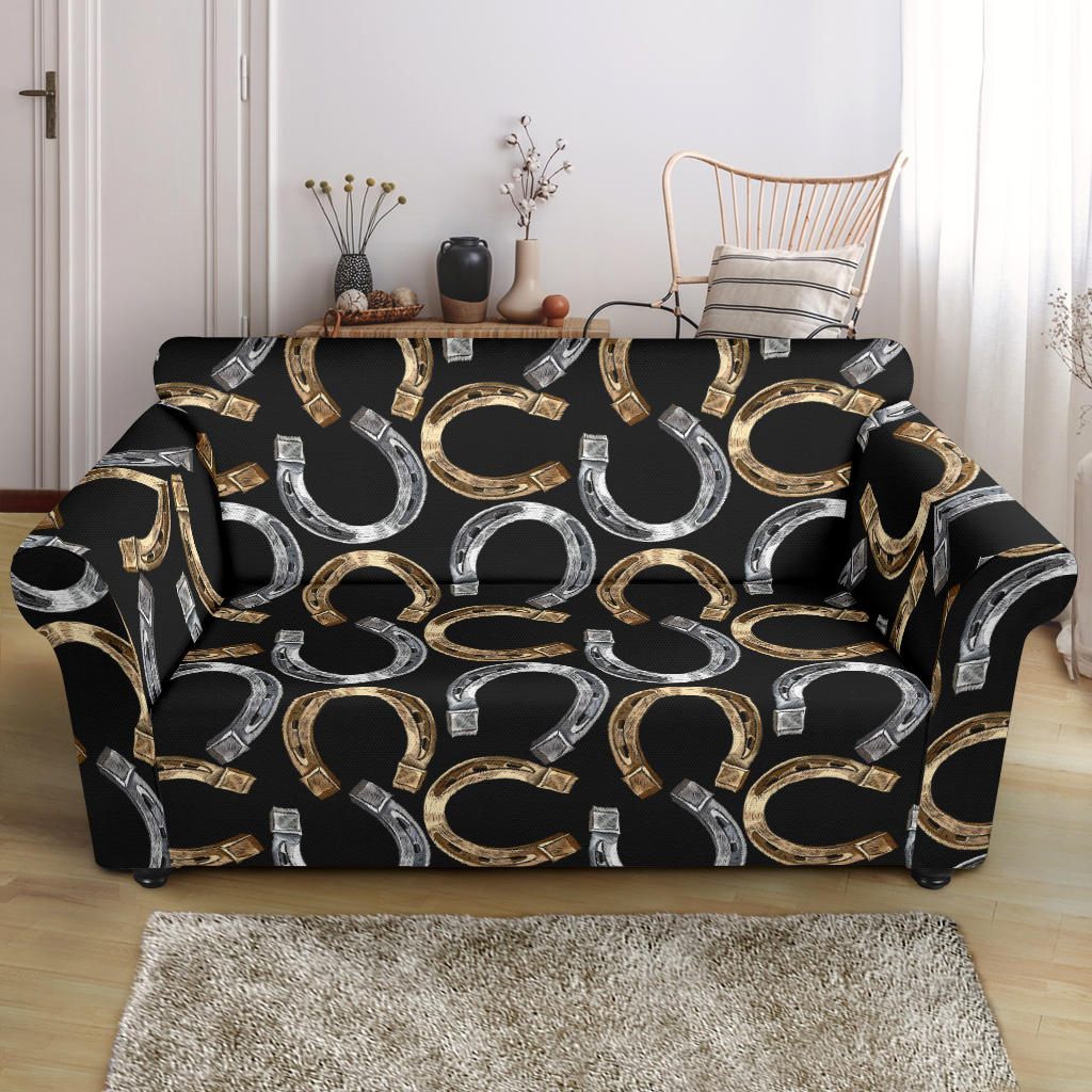 Horseshoe Print Design LKS305 Loveseat Couch Slipcover