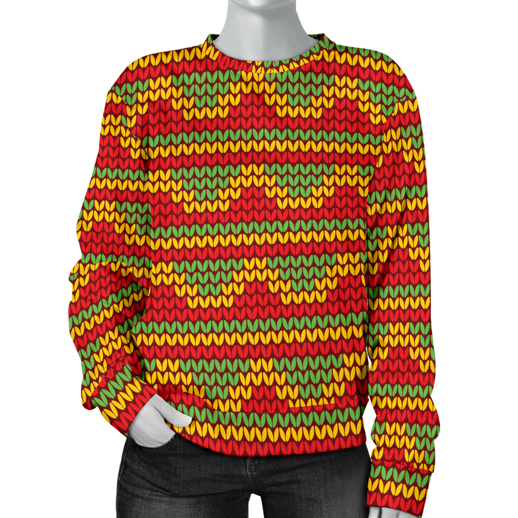 Rasta Reggae Color Print Women Long Sleeve Sweatshirt