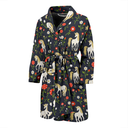 Unicorn Print Design LKS301 Men Bathrobe