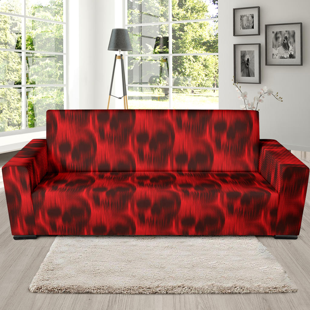 Skull Red Print Design LKS306 Sofa Slipcover