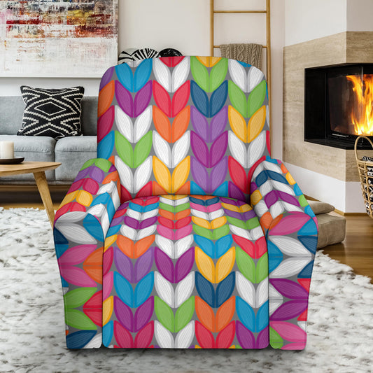 Knit Pattern Print Design 01 Recliner Slipcover with Pocket