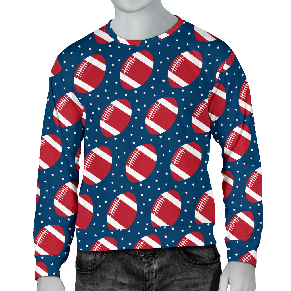 American Football Star Design Pattern Men Long Sleeve Sweatshirt