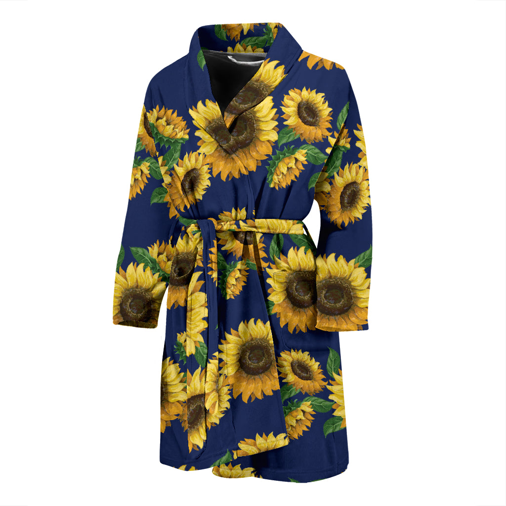 Sunflower Print Design LKS307 Men Bathrobe