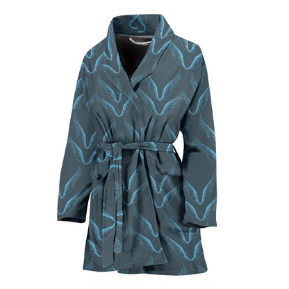 Angel Wings Pattern Print Design 04 Women Bathrobe