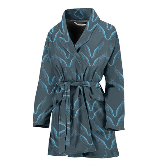 Angel Wings Pattern Print Design 04 Women Bathrobe