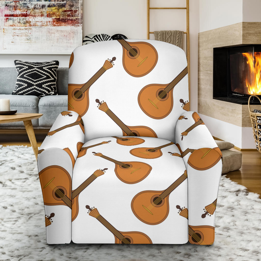 Mandolin Pattern Print Design 01 Recliner Slipcover with Pocket