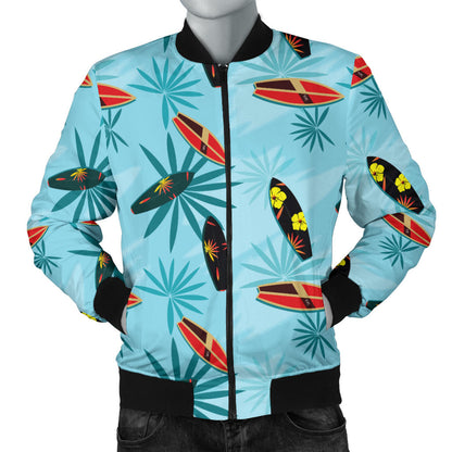 Surfboard Themed Pattern Men Bomber Jacket