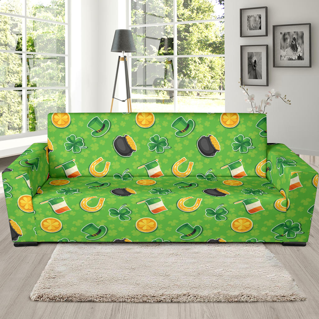 Shamrock Saint Patrick's Day Print Design LKS302 Sofa Slipcover