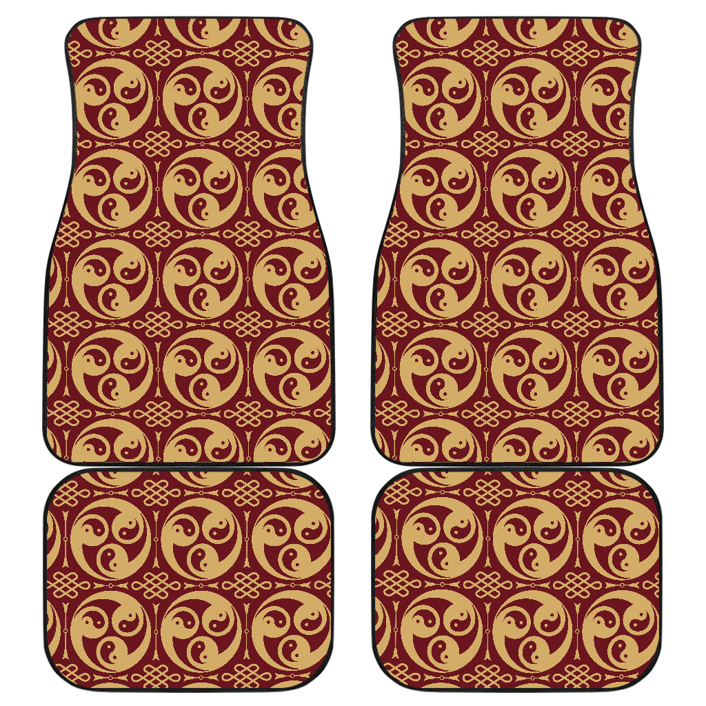 Yin Yang Style Pattern Design Print Car Floor Mats Front Back