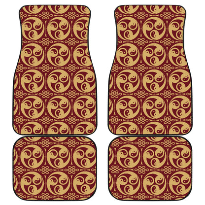 Yin Yang Style Pattern Design Print Car Floor Mats Front Back