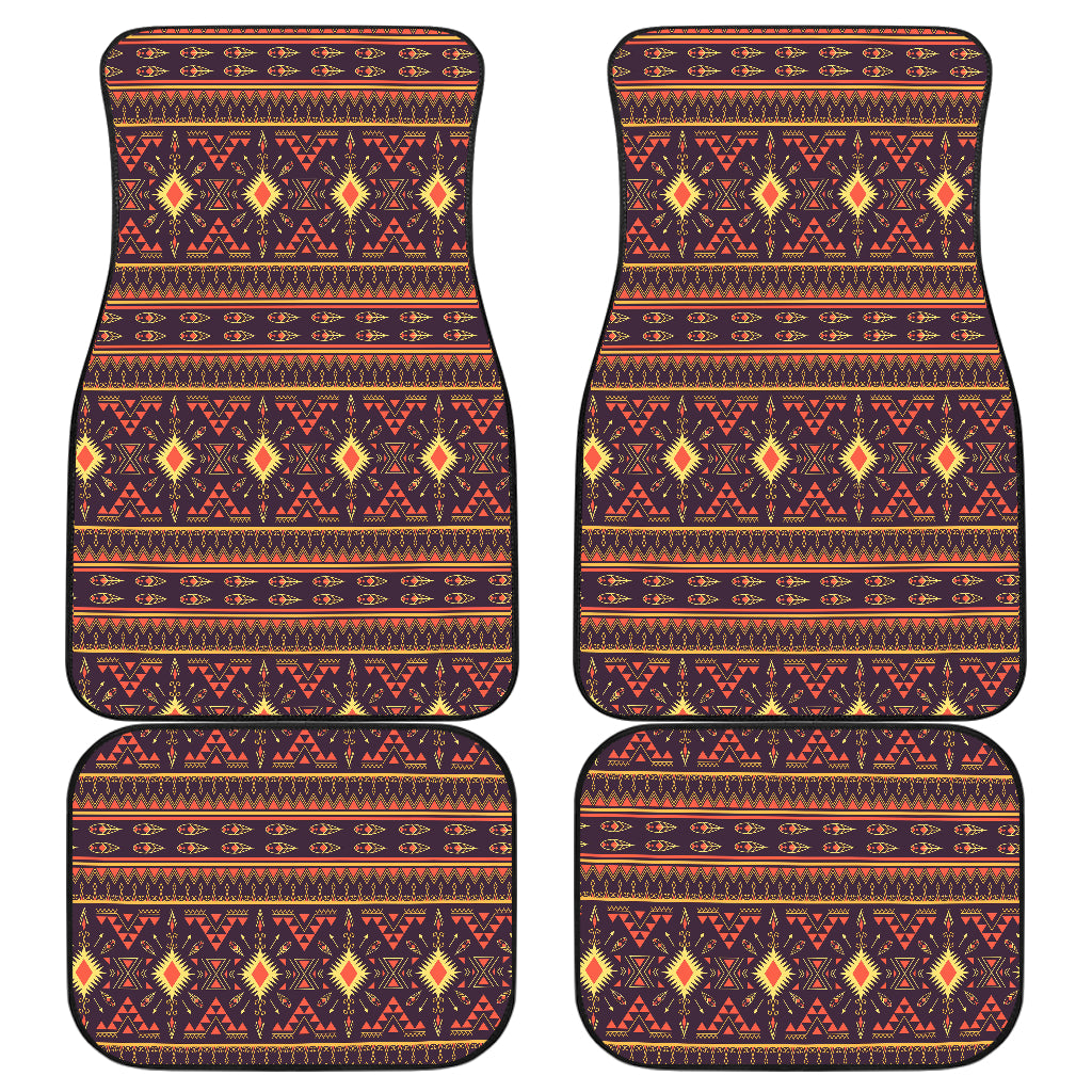 Southwest Ethnic Design Themed Print Car Floor Mats Front Back