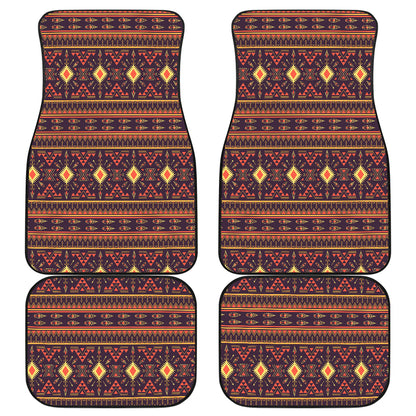 Southwest Ethnic Design Themed Print Car Floor Mats Front Back