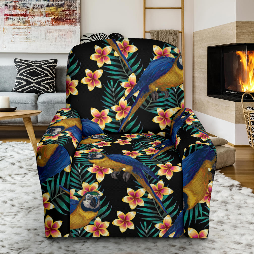 Macaw Pattern Print Design 01 Recliner Slipcover with Pocket
