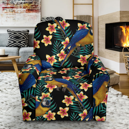 Macaw Pattern Print Design 01 Recliner Slipcover with Pocket
