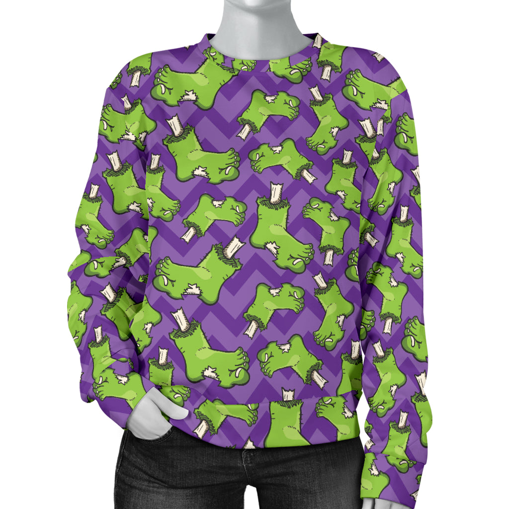 Zombie Foot Design Pattern Print Women Long Sleeve Sweatshirt