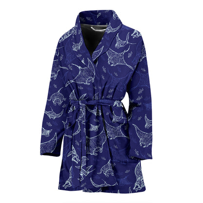 Manta Ray Print Design LKS401 Women Bathrobe