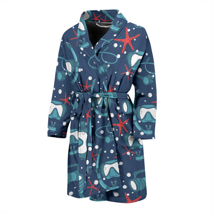 Scuba Equipment Print Design LKS302 Men Bathrobe