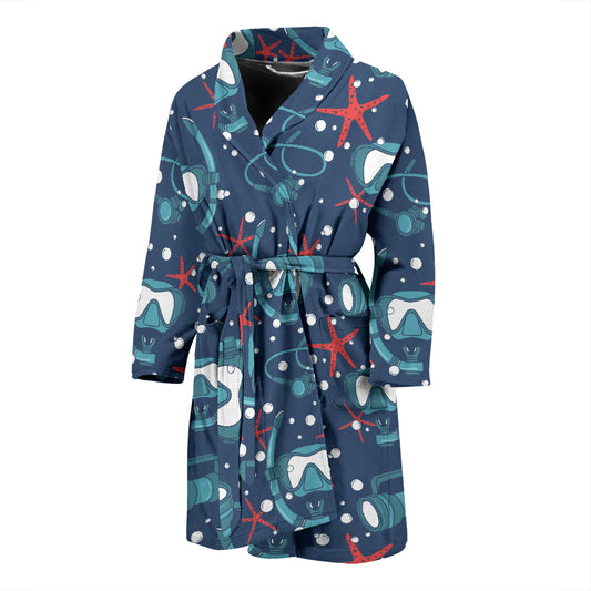 Scuba Equipment Print Design LKS302 Men Bathrobe