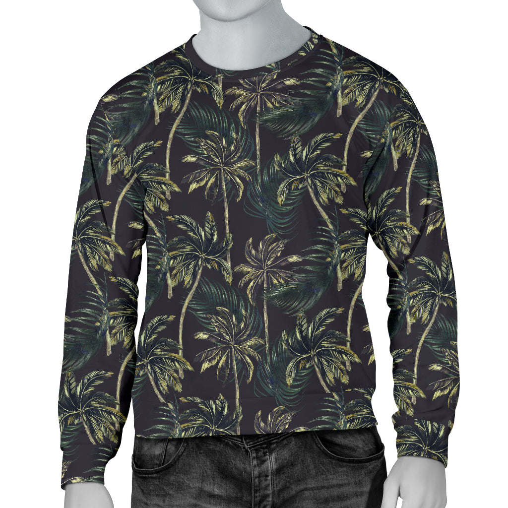 Palm Tree Background Design Print Men Long Sleeve Sweatshirt
