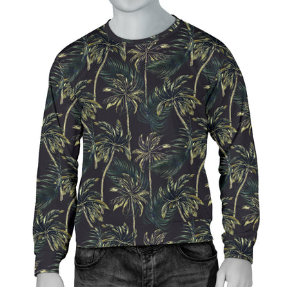 Palm Tree Background Design Print Men Long Sleeve Sweatshirt